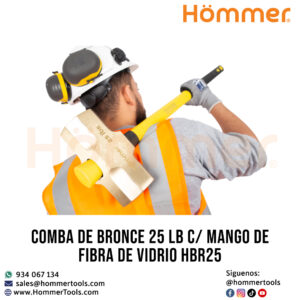 Mango de fibra de vidrio de la comba de bronce 25 LB HOMMER para trabajos pesados