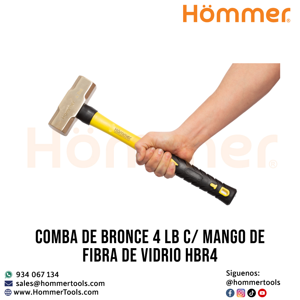 Comba de bronce 4 LB CM fibra de vidrio HBR4 hommer