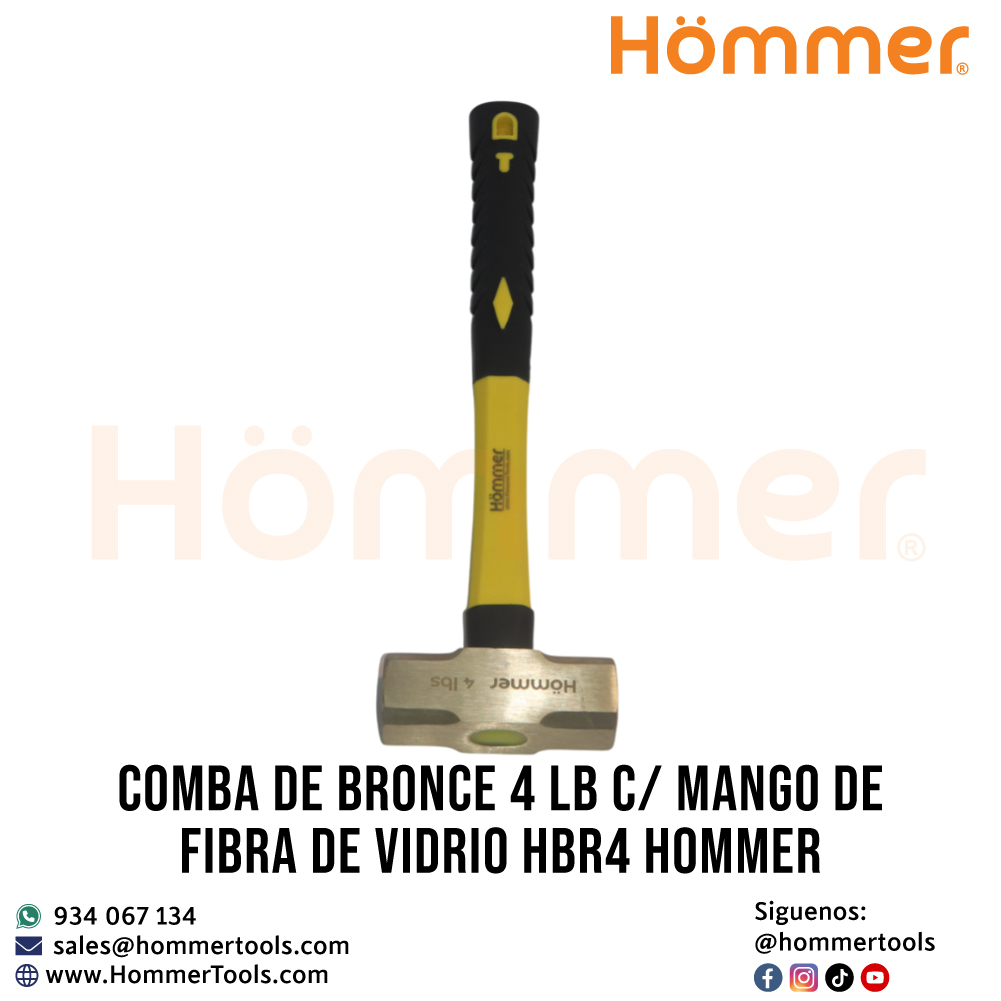 Comba de bronce 4 LB CM fibra de vidrio HBR4 hommer