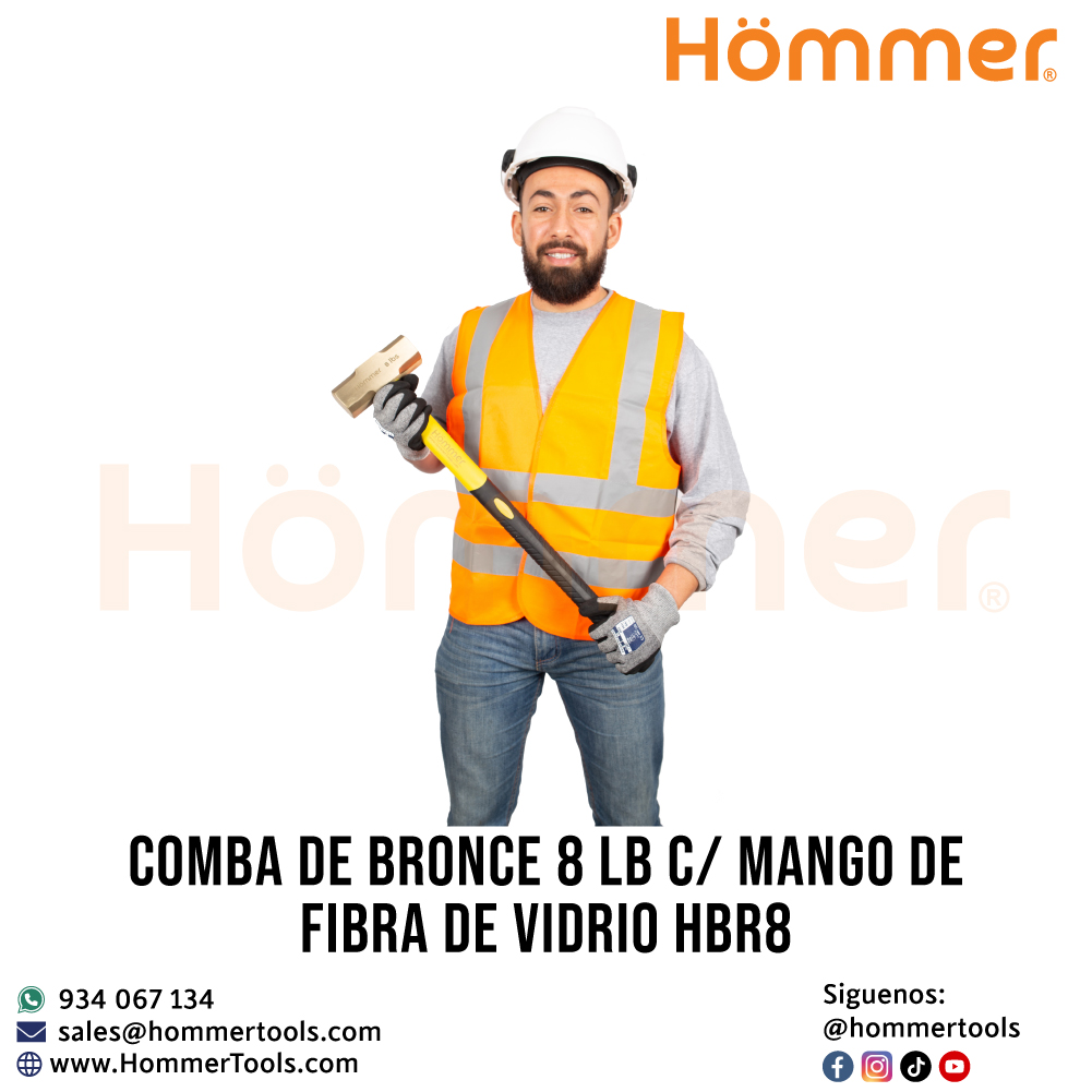 Comba de bronce 8 LB CM fibra de vidrio HBR8 hommer