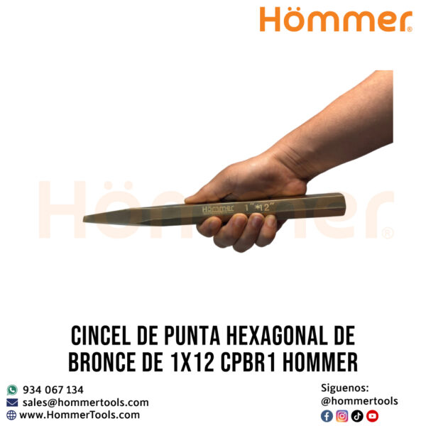 cincel de punta hexagonal de bronce de 1x12 cpbr1 hommer 1 1 1 1