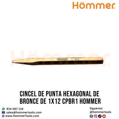 cincel de punta hexagonal de bronce de 1x12 cpbr1 hommer 1 2 1