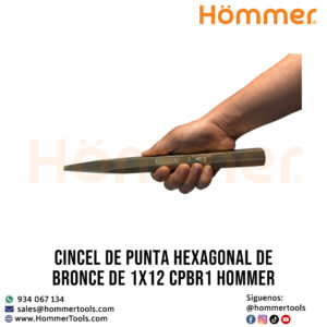 cincel de punta hexagonal de bronce de 1x12 cpbr1 hommer 1 2 1