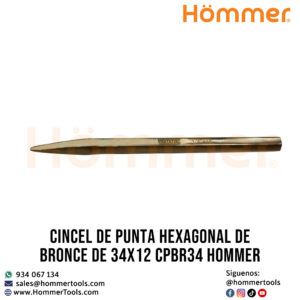 cincel de punta hexagonal de bronce de 34x12 cpbr34 hommer 1 1 2
