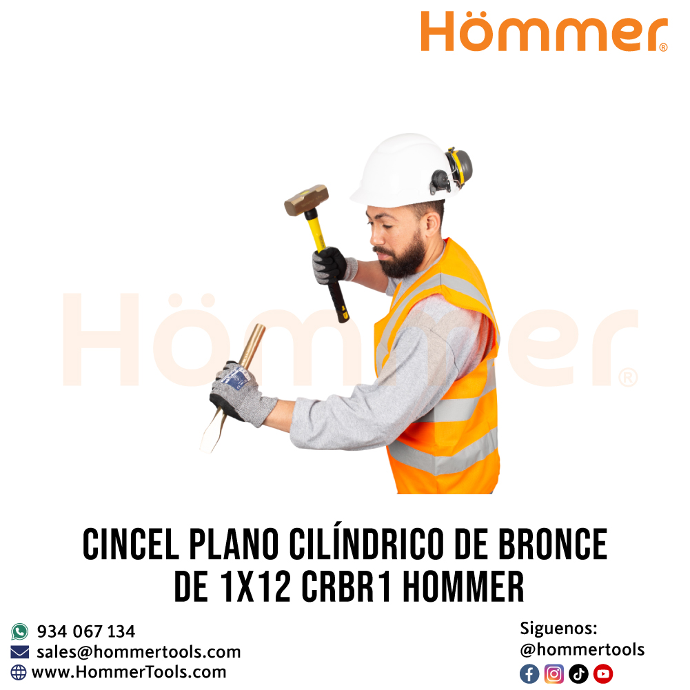 cincel plano cilindrico de bronce de 1x12 crbr1 hommer c 1
