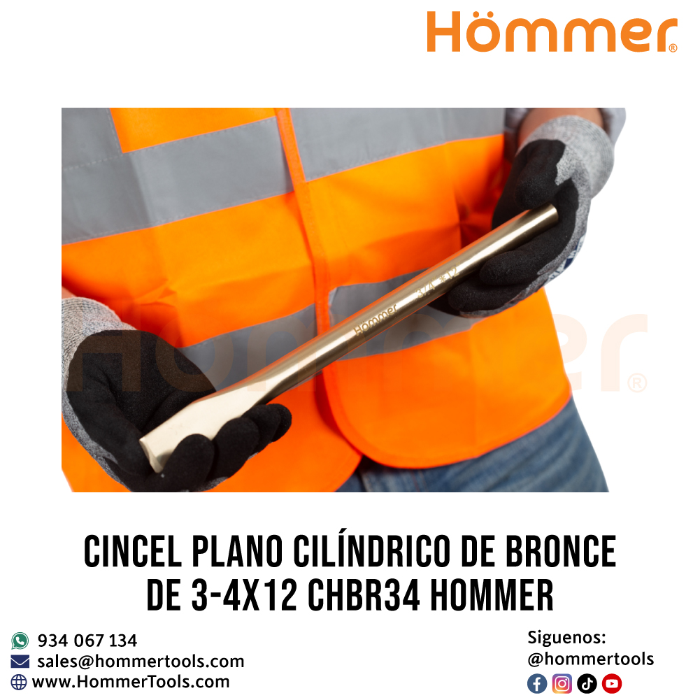 cincel plano cilindrico de bronce de 3 4x12 chbr34 hommer 1 1