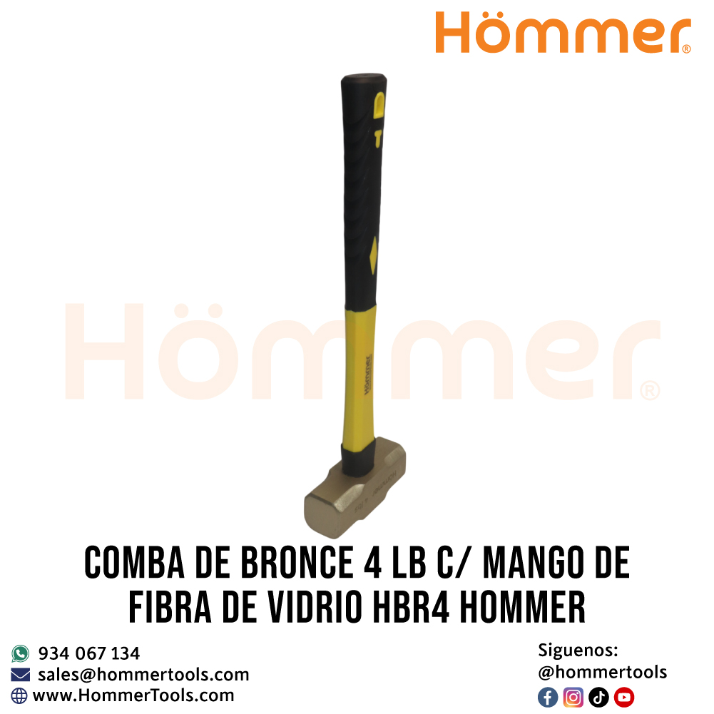 Cabeza octogonal de la comba de bronce 4 LB HOMMER, diseño para mayor precisión y seguridad