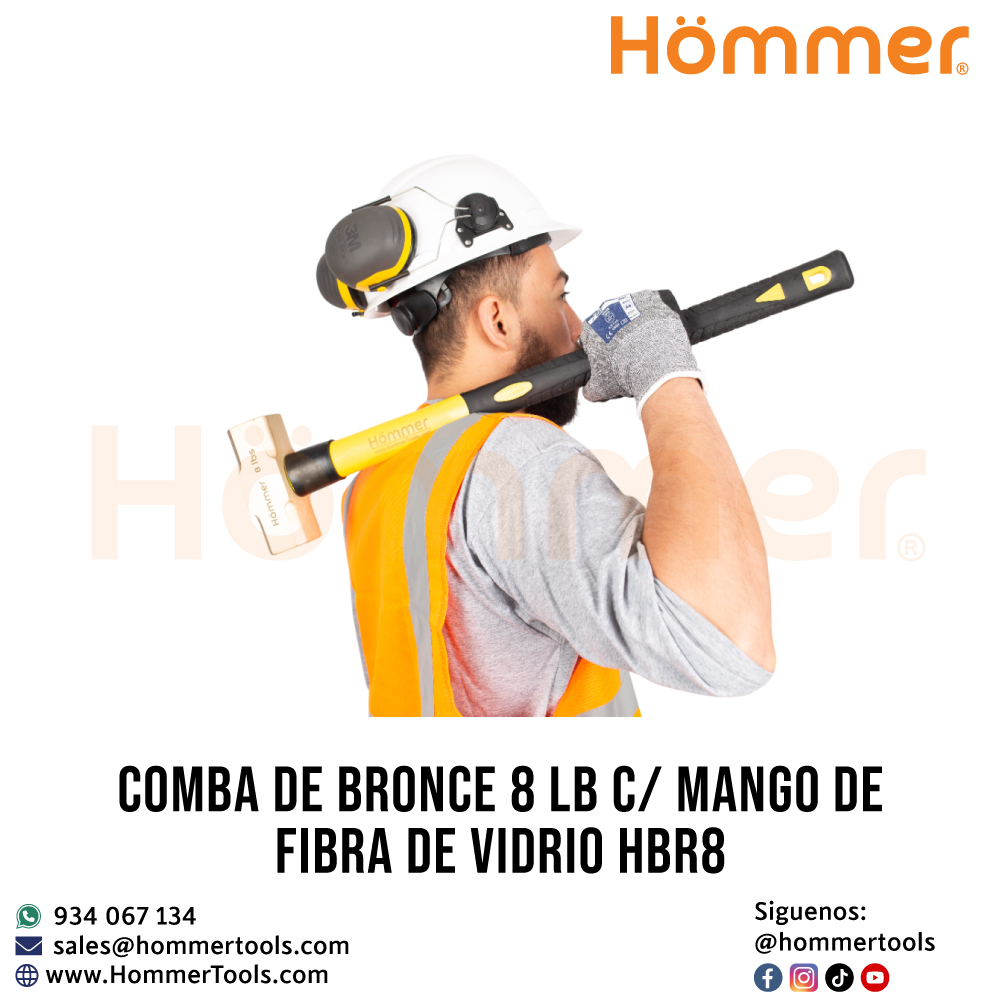 Cabeza octogonal de la comba de bronce 8 LB HOMMER, diseño para mayor precisión y seguridad