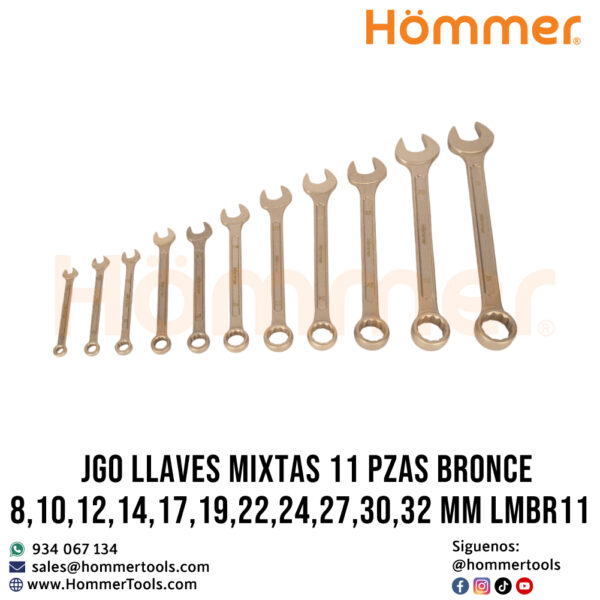 jgo llaves mixtas 11 pzas bronce 810121417192224273032 mm lmbr11 hommer 1 1