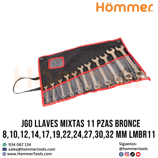 jgo llaves mixtas 11 pzas bronce 810121417192224273032 mm lmbr11 hommer 2 1