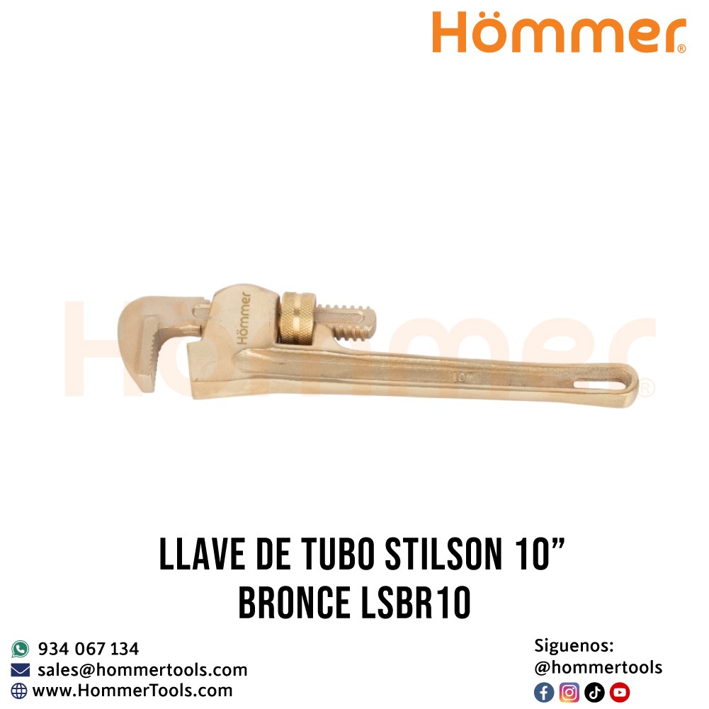 llave de tubo stilson 10 bronce lsbr10 hommer 1 1