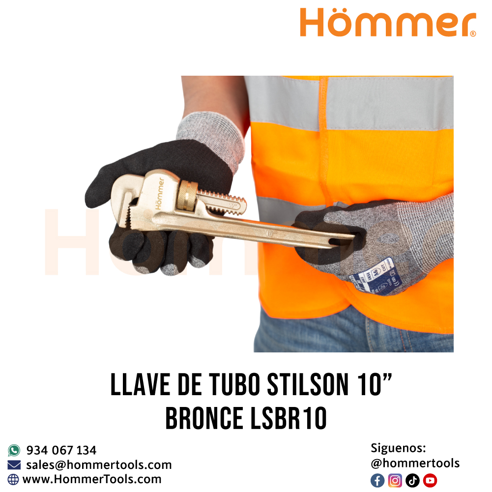 llave de tubo stilson 10 bronce lsbr10 hommer 3 1
