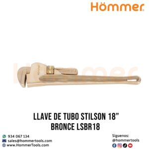 llave de tubo stilson 18 bronce lsbr18 hommer 1 2