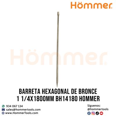 barreta hexagonal de bronce 1 1 4x1800mm bh14180 hommer 1 1