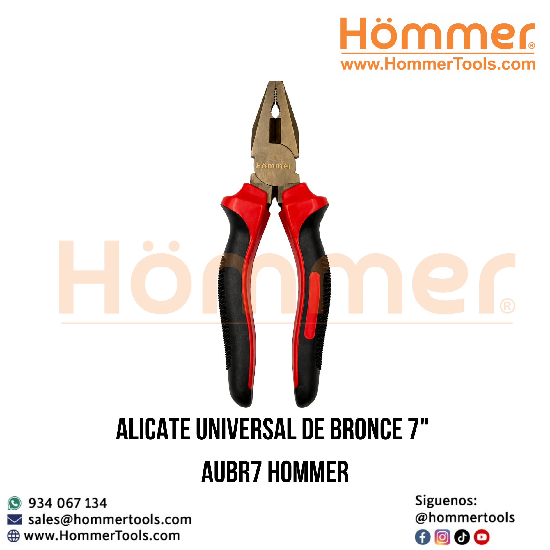 ALICATE UNIVERSAL DE BRONCE 7" AUBR7 HOMMER