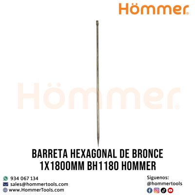 BARRETA HEXAGONAL DE BRONCE 1"X1800mm BH1180 HOMMER